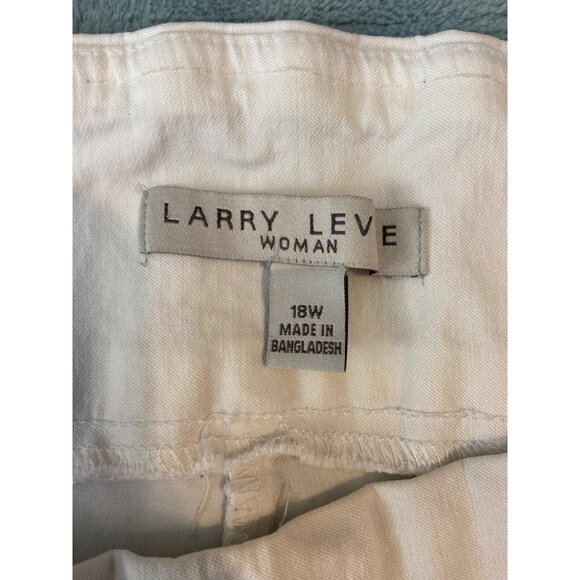 Larry Levine Womens Ankle Pants 18W White Straight-Leg Minimalist Preppy - Picture 3 of 8